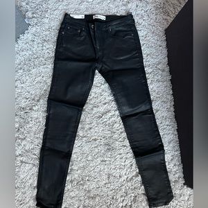 Zara leather black skinny pants